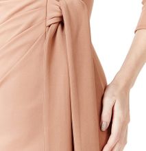 Tan pleated midi with tie detail